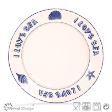 10.5" Stamp Ceramic Cheap Dinner Plate
